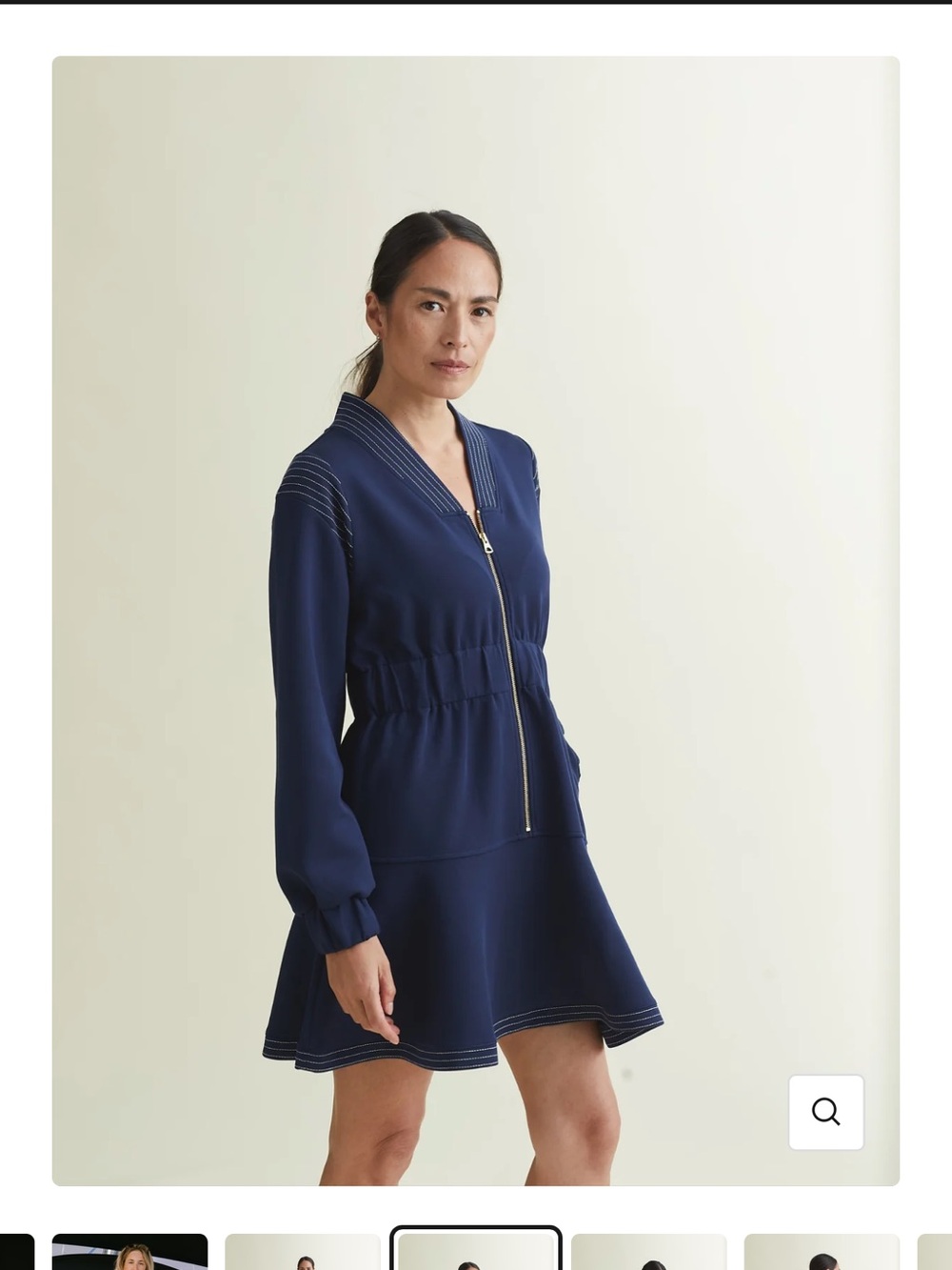 A. Putnam Navy Zip-Front Rita Dress current small GOLF